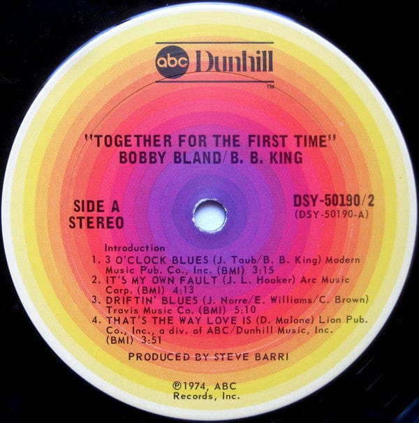 B.B. King Bobby Bland – Together For The First Time... Live (2xLP, Santa Maria Pressing, ABC Dunhill, 1974) Image 5