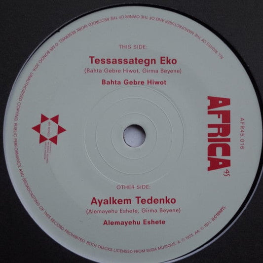 Bahta Gebre Hiwot / Alemayehu Eshete - Tessassategn Eko / Ayalkem Tedenko (7") Mr Bongo Vinyl 7119691242675