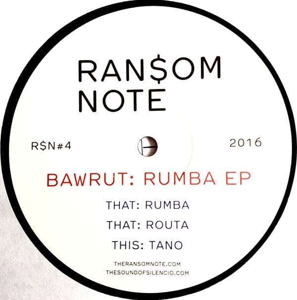 Bawrut – Rumba EP (12", 180g, Ransom Note, 2017) Back Cover