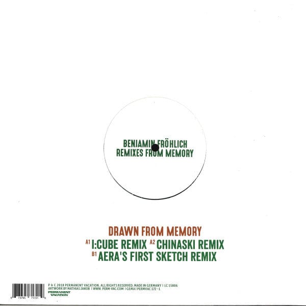 Benjamin Fröhlich - Remixes From Memory (12") Permanent Vacation Vinyl 673795717219