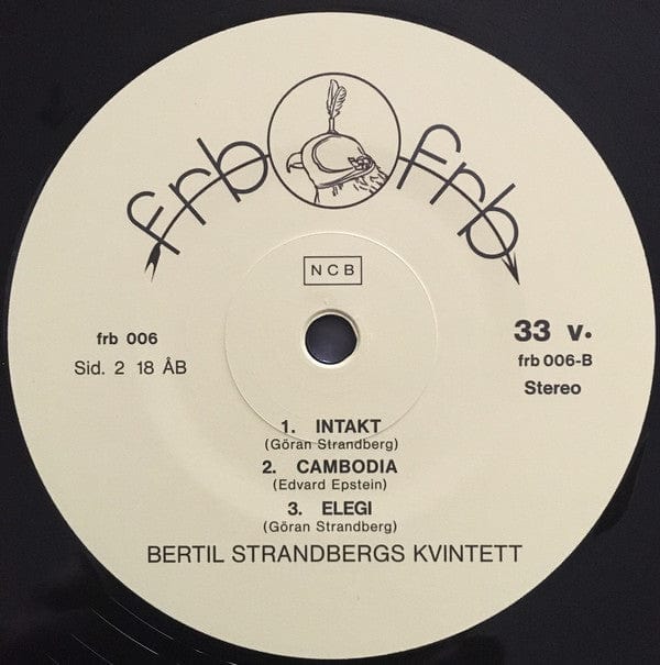 Bertil Strandbergs Kvintett - Cirrus (LP) Frederiksberg Records Vinyl
