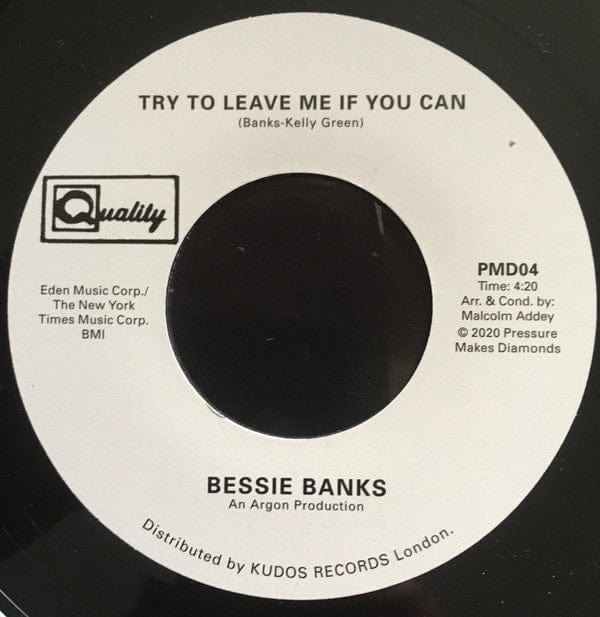 Bessie Banks - Don't You Worry Baby The Best Is Yet To Come (7") Pressure Makes Diamonds Vinyl