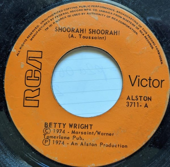Betty Wright - Shoorah! Shoorah! / Tonight Is The Night (7") RCA Victor Vinyl