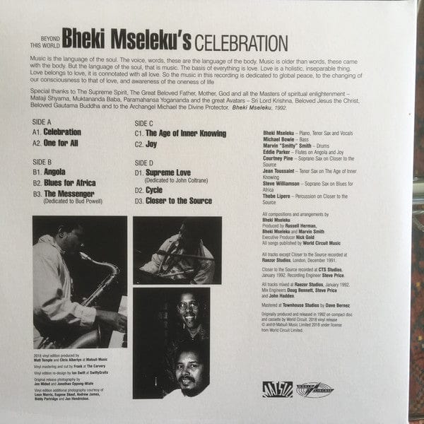 Bheki Mseleku - Celebration (2xLP) Matsuli Music Vinyl