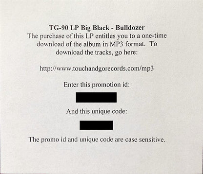 Big Black – Bulldozer (12", Touch And Go, 2013) Image 8