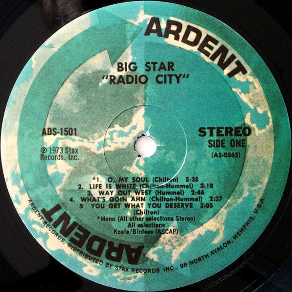 Big Star - Radio City on Ardent Records (2),Ardent Records (2) at Further Records