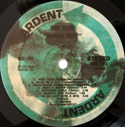 Big Star - Radio City on Ardent Records (2),Ardent Records (2) at Further Records