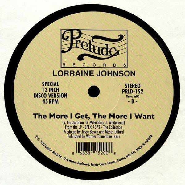 Bill Brandon, Lorraine Johnson - We Fell In Love While Dancing / The More I Get, The More I Want  (12") Prelude Records Vinyl 068381152008