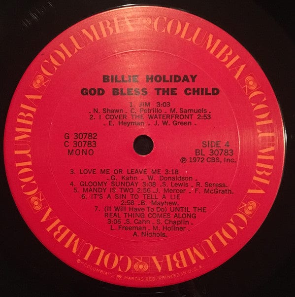 Billie Holiday - God Bless The Child on Columbia,Columbia at Further Records