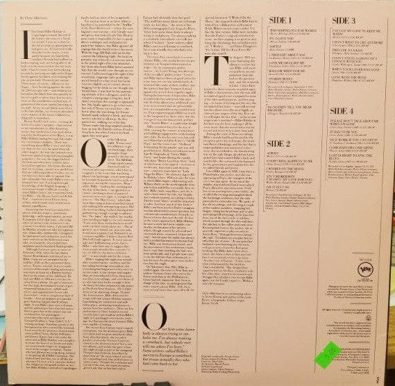 Billie Holiday - Stormy Blues on Verve Records at Further Records