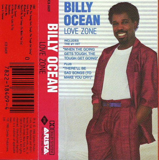 Billy Ocean - Love Zone (Cassette) Jive, Arista Cassette 078221840941