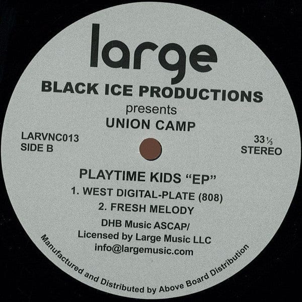 Black Ice Productions Presents Union Camp - Playtime Kids "EP" (12", EP, RE) Large Records