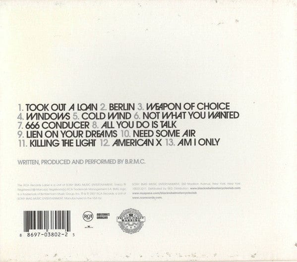 Black Rebel Motorcycle Club - Baby 81 (CD) RCA CD 886970380225