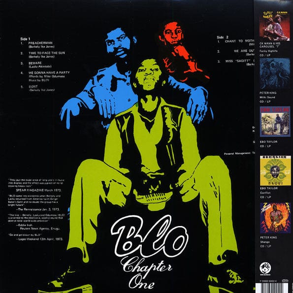 Blo - Chapter One (LP) Mr Bongo, EMI Vinyl 711969124514