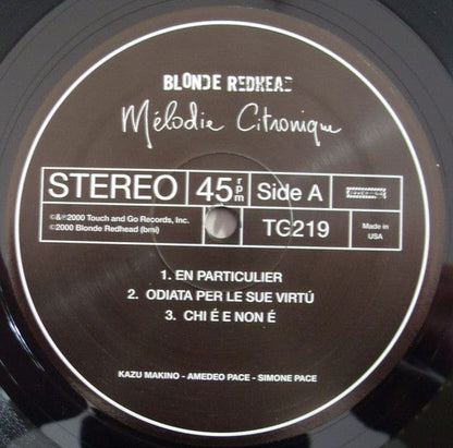 Blonde Redhead - Mélodie Citronique (12") Touch And Go Vinyl 036172091911