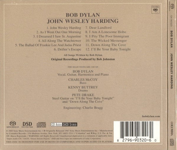 Bob Dylan - John Wesley Harding (SACD) Columbia SACD 827969032060