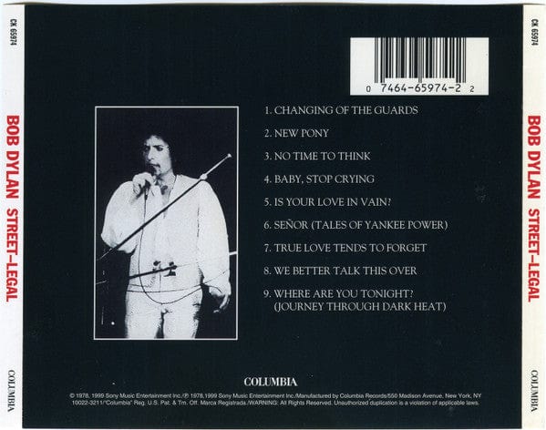 Bob Dylan - Street Legal (CD) Columbia CD 074646597422