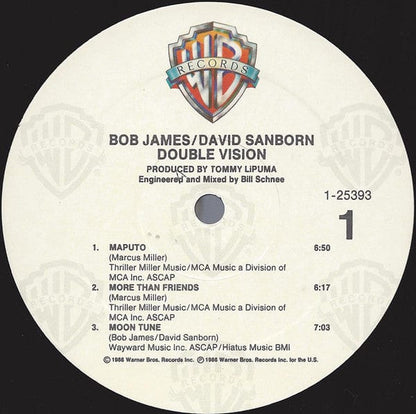 Bob James David Sanborn – Double Vision (LP, Specialty Pressing, Warner Bros. Records, 1986) Image 3