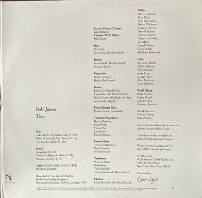 Bob James - Two (LP) CTI Records Vinyl