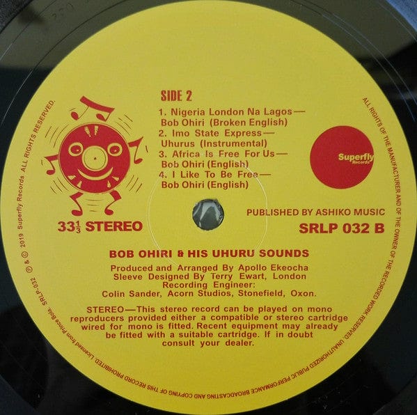Bob Ohiri & His Uhuru Sounds – Uhuru Aiye (LP, 180 gr, Superfly Records, 2019) Image 6