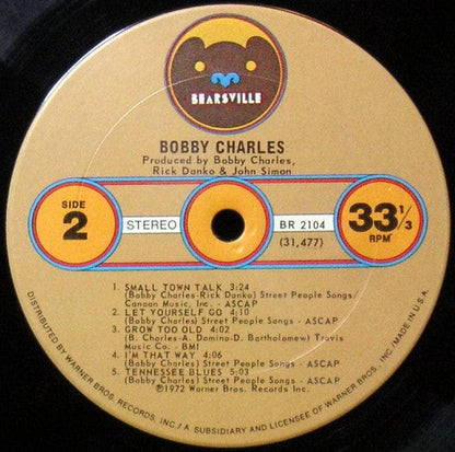 Bobby Charles - Bobby Charles on Bearsville at Further Records