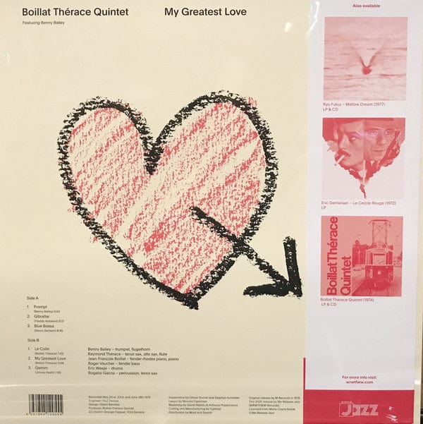 Boillat Thérace Quintet* Featuring Benny Bailey - My Greatest Love (LP) We Release Jazz Vinyl 4251804120555