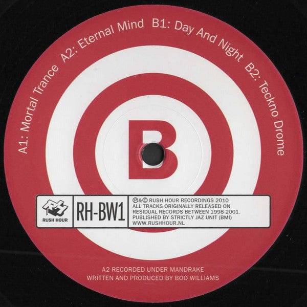 Boo Williams - Residual EP (12") Rush Hour (4) Vinyl
