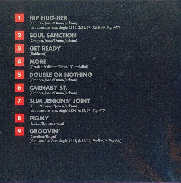 Booker T & The MG's - Hip Hug-Her (CD) Rhino Records (2) CD 081227101329