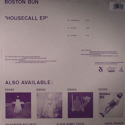 Boston Bun - Housecall EP (12") Ed Banger Records, Because Music Vinyl