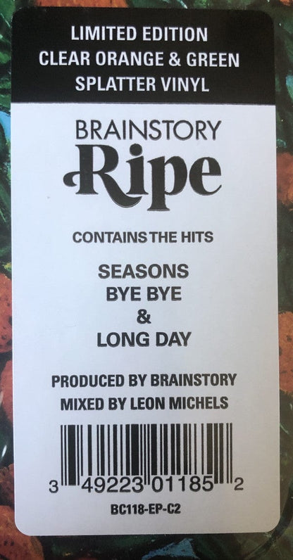 Brainstory – Ripe (12", Clear Orange & Green Splatter, Big Crown Records, 2021) Back Cover