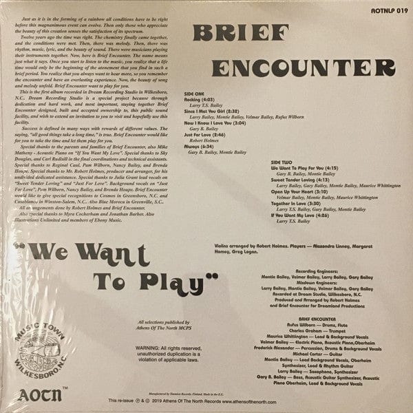 Brief Encounter - We Want To Play (LP, Album, RE) Athens Of The North, Music Town Records (4)
