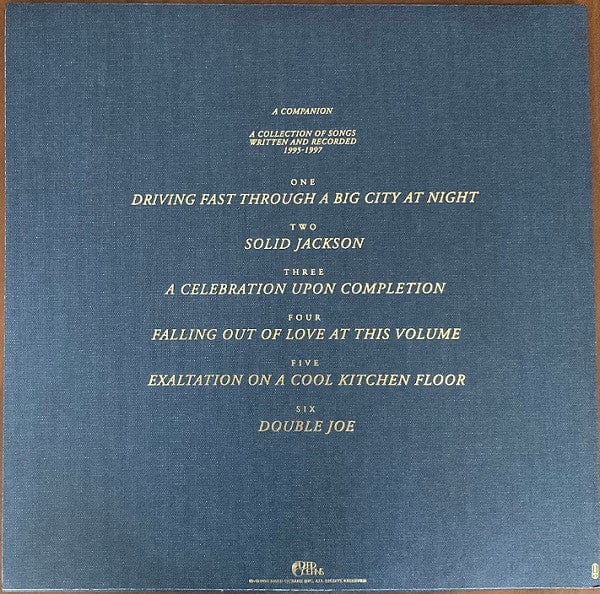 Bright Eyes – A Collection Of Songs Written And Recorded 1995-1997 (A Companion) (12", Gold, Dead Oceans, 2022) Back Cover