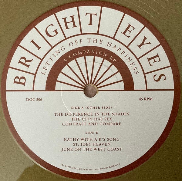 Bright Eyes - Letting Off The Happiness (A Companion) (12") Dead Oceans Vinyl 656605160634