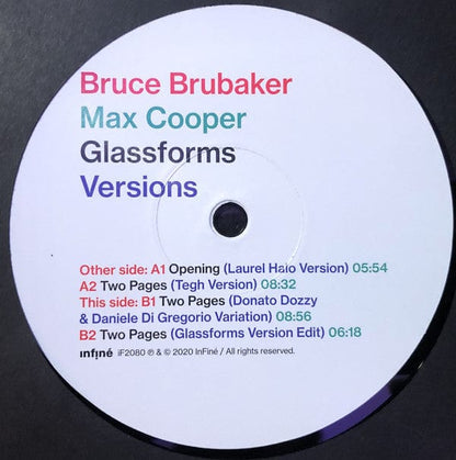 Bruce Brubaker & Max Cooper - Glassforms Versions (12") Infiné Vinyl