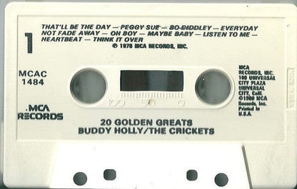 Buddy Holly & The Crickets (2) - 20 Golden Greats (Cassette) MCA Records,MCA Records Cassette 07673214844