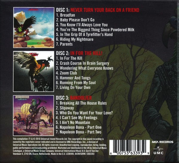 Budgie - The MCA Albums 1973-1975 (CD) MCA Records,Universal UMC CD 600753633939