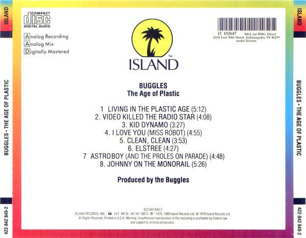 Buggles* - The Age Of Plastic (CD) Island Records CD