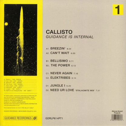 Callisto – Guidance Is Internal (Part 1) (2x12", Guidance Recordings, 2019) Back Cover