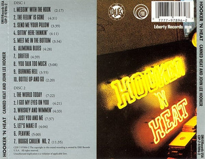 Canned Heat And John Lee Hooker - Hooker 'N Heat (2xCD) Liberty CD 077779789627
