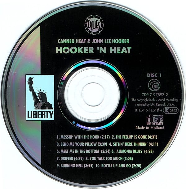 Canned Heat And John Lee Hooker - Hooker 'N Heat (2xCD) Liberty CD 077779789627