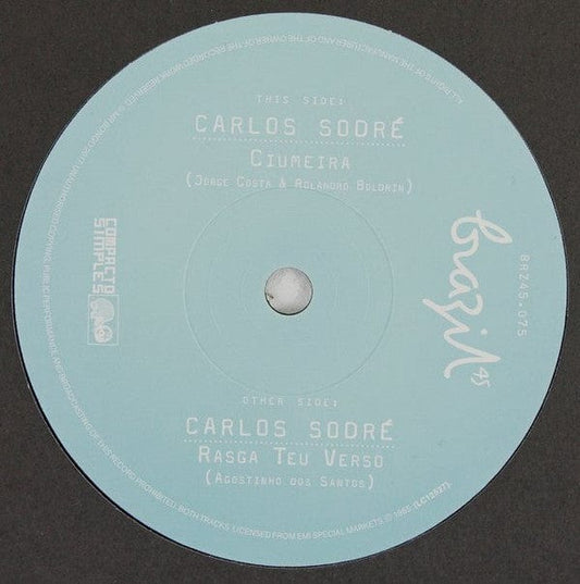 Carlos Sodré - Ciumeira   (7") Mr Bongo Vinyl 7119691251172