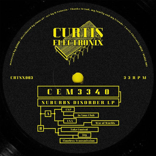 CEM3340 - Suburbs Disorder LP (LP) Curtis Electronix Vinyl