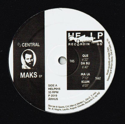 Central (7) - Maks EP (12", EP) Help Recordings