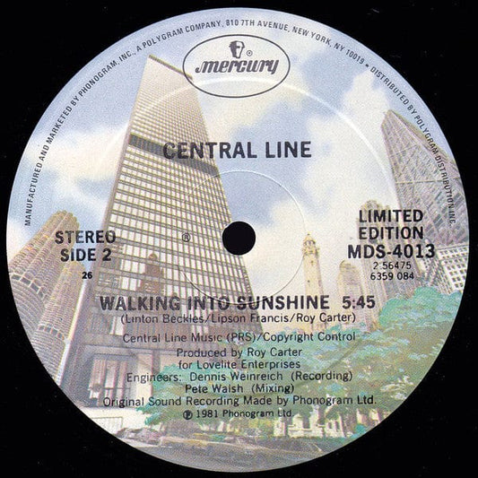 Central Line - Walking Into Sunshine (12") Mercury Vinyl