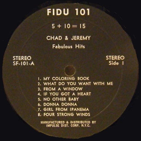 Chad & Jeremy - 5 + 10 = 15 (Fabulous Hits) (LP) Fidu Vinyl