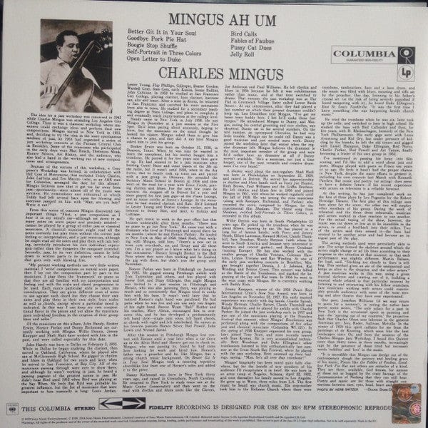 Charles Mingus - Mingus Ah Um (LP) Columbia Vinyl