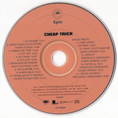 Cheap Trick - Cheap Trick (CD) Epic,Legacy CD 074646557228
