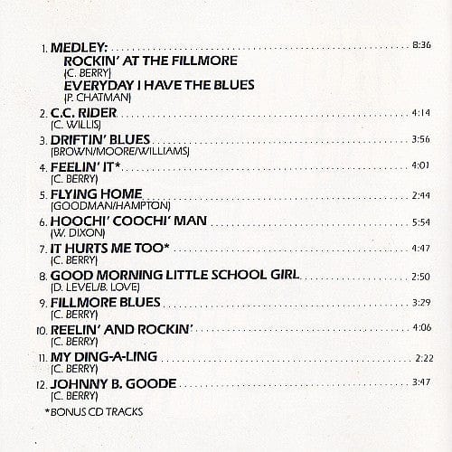 Chuck Berry - Live At The Fillmore Auditorium - San Francisco (CD) Rebound Records (2) CD 731452020321