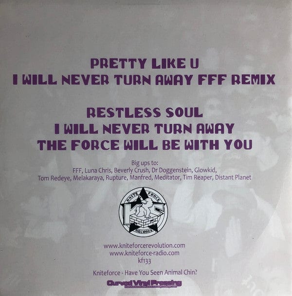 Coco Bryce – Pretty Like U EP (12", Kniteforce Records, 2021) Back Cover