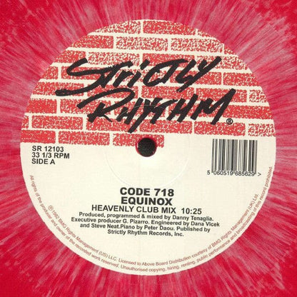 Code 718 - Equinox (12", RE, RP, Red) Strictly Rhythm